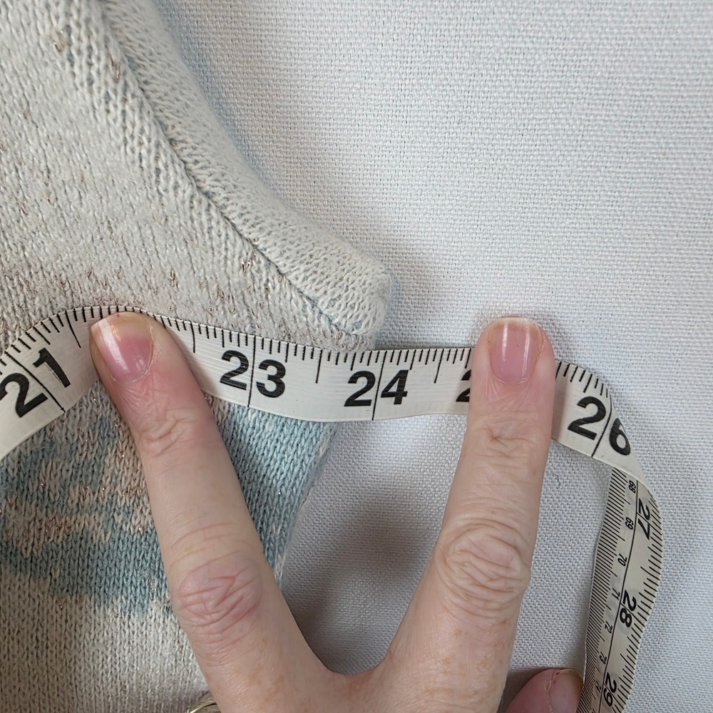 Sleeping on Snow Anthropologie Blue Cream Metallic Marble Knit Sweater‎ Small - Picture 6 of 7